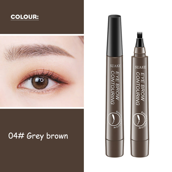 Eye brow contouring product with close-up of eye wearing the color 04# Grey brown.