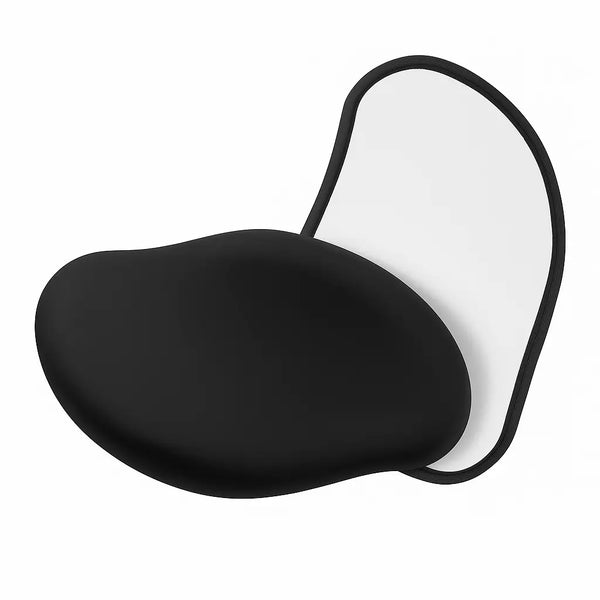 Ergonomic black sitting posture corrector cushion for lower back support and spine alignment